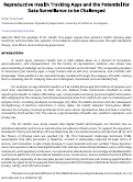 Cover page of Reproductive Health Tracking Apps and the Potential for Data Surveillance to be Challenged