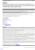 Cover page: Daily Level Association of Physical Activity and Performance on Ecological Momentary Cognitive Tests in Free-living Environments: A Mobile Health Observational Study