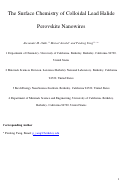 Cover page: The surface chemistry of colloidal lead halide perovskite nanowires