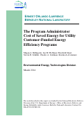 Cover page: The Program Administrator Cost of Saved Energy for Utility Customer-Funded Energy Efficiency Programs
