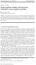 Cover page: On the negativity of higher order derivatives of Dirichlet’s energy in plateau’s problem