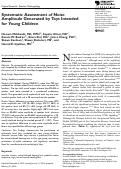 Cover page: Systematic Assessment of Noise Amplitude Generated by Toys Intended for Young Children