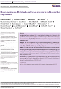 Cover page: Down syndrome: Distribution of brain amyloid in mild cognitive impairment