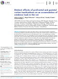 Cover page: Distinct effects of prefrontal and parietal cortex inactivations on an accumulation of evidence task in the rat.