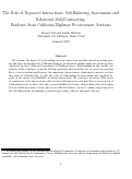 Cover page: The Role of Repeated Interactions, Self-Enforcing Agreements and Relational [Sub]Contracting: Evidence from California Highway Procurement Auctions