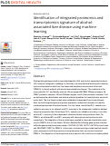 Cover page: Identification of integrated proteomics and transcriptomics signature of alcohol-associated liver disease using machine learning