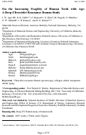 Cover page: On the Increasing Fragility of Human Teeth with Age: A Deep-Ultraviolet Resonance Raman 
Study