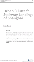 Cover page: Urban “Clutter”: Stairway Landings of Shanghai