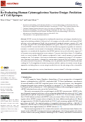 Cover page: Re-Evaluating Human Cytomegalovirus Vaccine Design: Prediction of T Cell Epitopes.