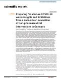 Cover page: Preparing for a future COVID-19 wave: insights and limitations from a data-driven evaluation of non-pharmaceutical interventions in Germany