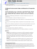 Cover page: Childhood Socioeconomic Status and Menarche: A Prospective Study