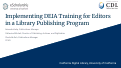 Cover page of Implementing DEIA Training for Editors of eScholarship Journals