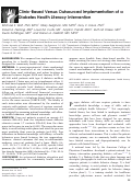 Cover page: Clinic-Based Versus Outsourced Implementation of a Diabetes Health Literacy Intervention