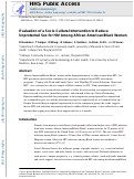 Cover page: Evaluation of a Socio-cultural Intervention to Reduce Unprotected Sex for HIV Among African American/Black Women