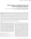 Cover page: Mutant Evolution in Spatially Structured and Fragmented Expanding Populations.