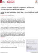 Cover page of Analytical validation of a highly accurate and reliable next-generation sequencing-based urine assay.