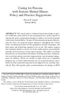 Cover page: Caring for Persons with Serious Mental Illness