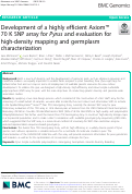 Cover page: Development of a highly efficient Axiom™ 70 K SNP array for Pyrus and evaluation for high-density mapping and germplasm characterization