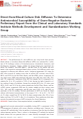 Cover page: Direct-from-Blood-Culture Disk Diffusion To Determine Antimicrobial Susceptibility of Gram-Negative Bacteria: Preliminary Report from the Clinical and Laboratory Standards Institute Methods Development and Standardization Working Group