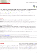 Cover page: The Association Between Child Cooking Involvement in Food Preparation and Fruit and Vegetable Intake in a Hispanic Youth Population.