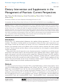 Cover page: Dietary Intervention and Supplements in the Management of Psoriasis: Current Perspectives