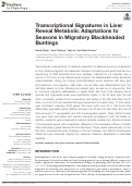 Cover page: Transcriptional Signatures in Liver Reveal Metabolic Adaptations to Seasons in Migratory Blackheaded Buntings