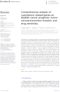 Cover page: Comprehensive analysis of cuproptosis-related genes on bladder cancer prognosis, tumor microenvironment invasion, and drug sensitivity