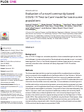 Cover page: Evaluation of a novel community-based COVID-19 ‘Test-to-Care’ model for low-income populations
