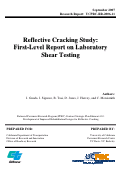Cover page: Reflective Cracking Study: First-level Report on Laboratory Shear Testing