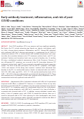 Cover page: Early antibody treatment, inflammation, and risk of post-COVID conditions.