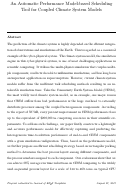 Cover page: An automatic performance model-based scheduling tool for coupled climate system models
