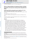 Cover page: Efficacy of thermal ablation for treatment of biopsy‐confirmed high‐grade cervical precancer among women living with HIV in Kenya