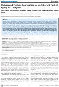 Cover page: Widespread Protein Aggregation as an Inherent Part of Aging in C. elegans