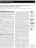 Cover page: Monitoring and evaluation of HIV screening and testing of hospitalized infants and their mothers