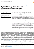 Cover page: High field magnetometry with hyperpolarized nuclear spins