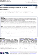 Cover page: Interleukin 32 expression in human melanoma.