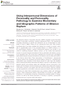 Cover page: Using Interpersonal Dimensions of Personality and Personality Pathology to Examine Momentary and Idiographic Patterns of Alliance Rupture