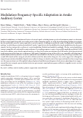 Cover page: Modulation-Frequency-Specific Adaptation in Awake Auditory Cortex