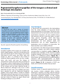 Cover page: Pigmented fungiform papillae of the tongue: a clinical and histologic description