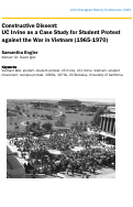 Cover page of Constructive Dissent: UC Irvine as a Case Study for the American Student Movement against the Vietnam War