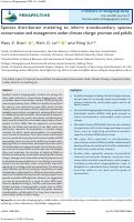 Cover page: Species distribution modeling to inform transboundary species conservation and management under climate change: promise and pitfalls