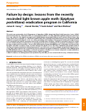 Cover page: Failure by design: lessons from the recently rescinded light brown apple moth (Epiphyas postvittana) eradication program in California.