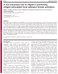 Cover page: A non-canonical role for Rgnef in promoting integrin-stimulated focal adhesion kinase activation