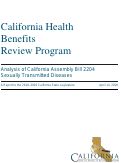 Cover page: Analysis of California Assembly Bill 2204: Sexually Transmitted Diseases