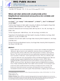 Cover page: Where and when adolescents are physically active: Neighborhood environment and psychosocial correlates and their interactions.