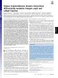 Cover page: Unique transmembrane domain interactions differentially modulate integrin αvβ3 and αIIbβ3 function