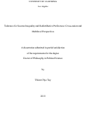 Cover page: Tolerance for Income Inequality and Redistributive Preferences: Cross-nation and Multilevel Perspectives