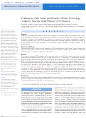 Cover page: Evaluation of the Safety and Benefit of Phase I Oncology Trials for Patients With Primary CNS Tumors