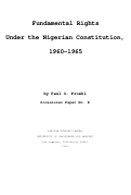 Cover page of Fundamental Rights Under the Nigerian Constitution, 1960-1965