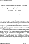 Cover page: Emergent Bilingual and Multilingual Learners in California:  Californians Together Passing the Torch to the Next Generation of Advocates (1996 to Present)